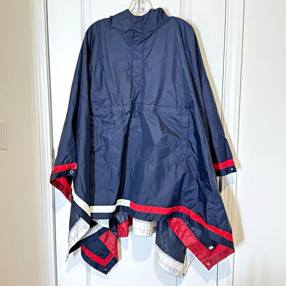 Vintage 2000 Tommy Hilfiger Athletics Hooded Poncho Cape Large Navy Red